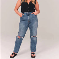 Abercrombie & Fitch - Vintage Stretch Curve Love Ultra High Rise 90s Straight Leg Jeans