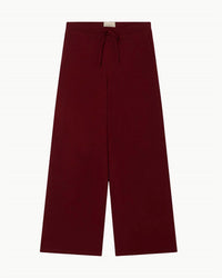 Jumper1234 Merino Wide Leg Joggers in burgundy - women's pants - alternate view
