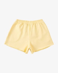 The New Society Tween Cotton High-Waist Sweatshorts in lemon - women's shorts - detail view