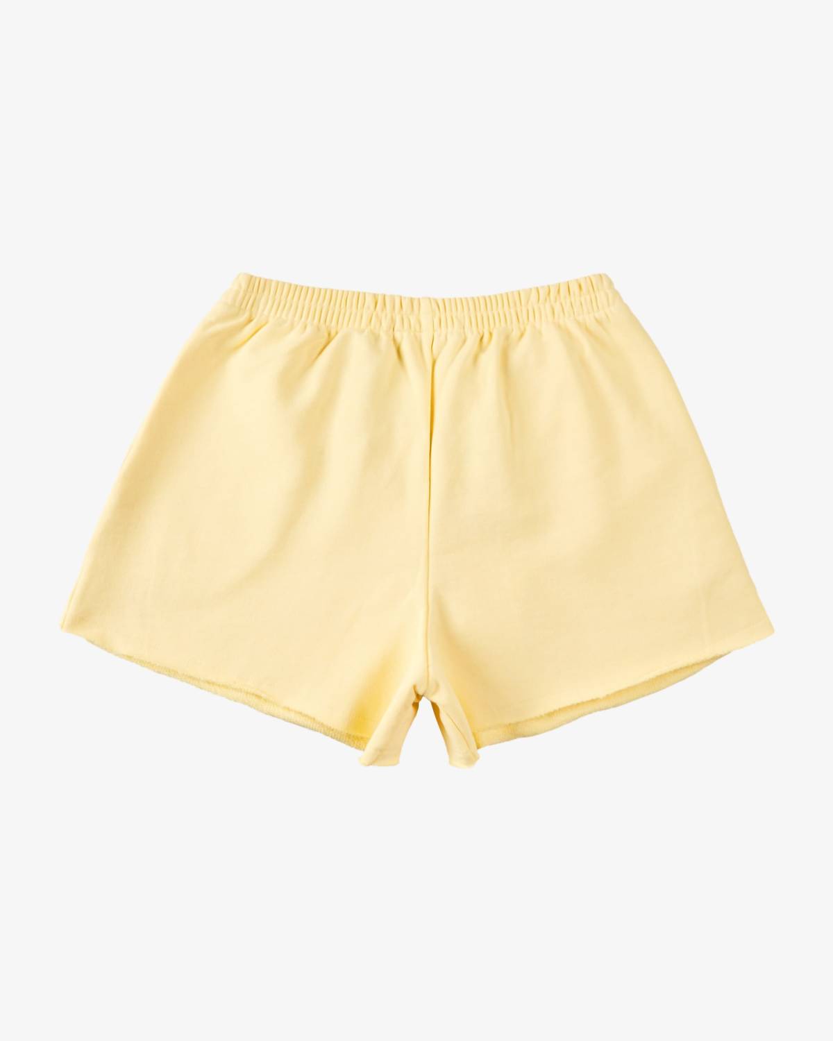 The New Society Tween Cotton High-Waist Sweatshorts in lemon - women's shorts - detail view