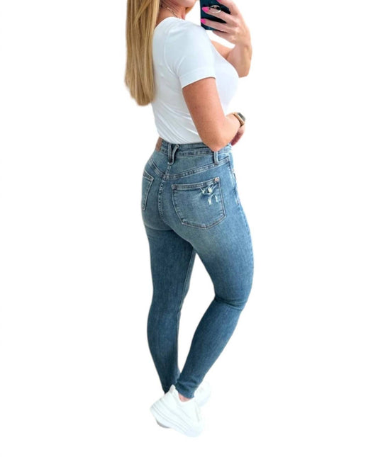 Judy Blue - Alba Distressed Hem Skinny Jeans