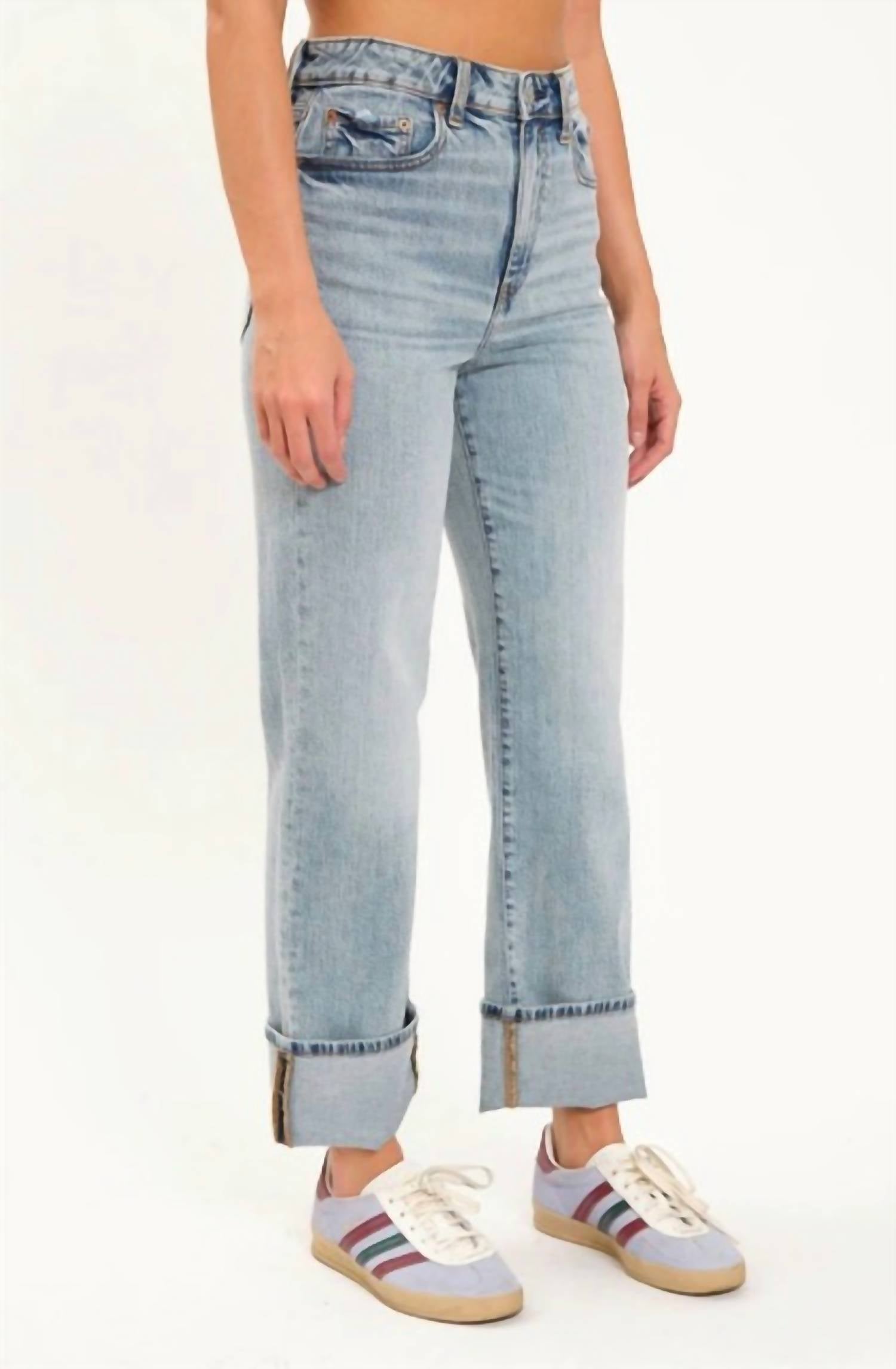 Daze - Sundaze High Rise Vintage Straight Cuffed Jeans