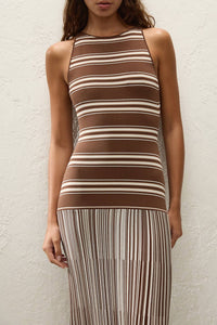 FAITHFULL THE BRAND Tore Maxi Dress in ombre stripe macro carob - women's dress - view 4