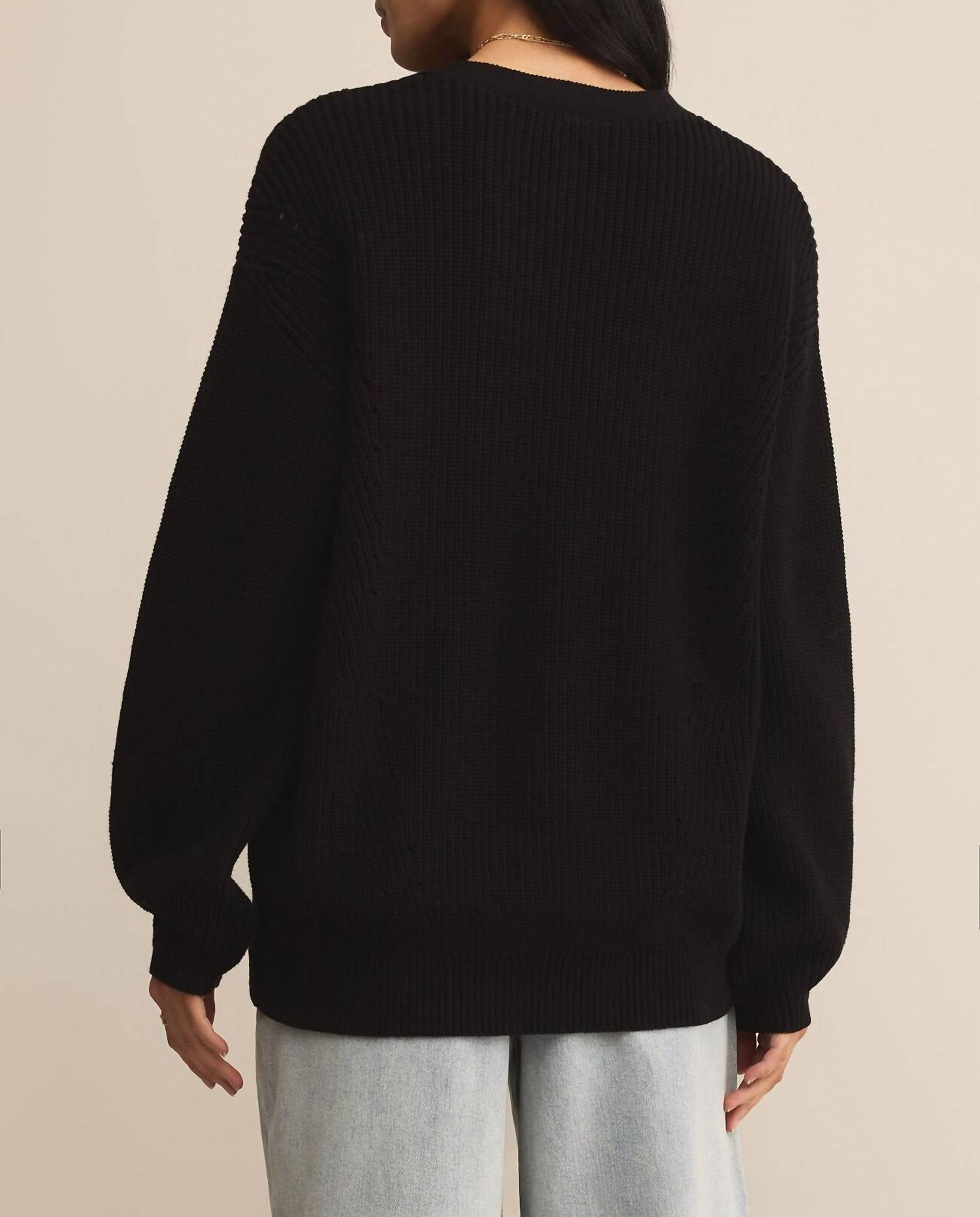 Z Supply Voyager Cardigan in black 1 - women's cardigan - alternate view