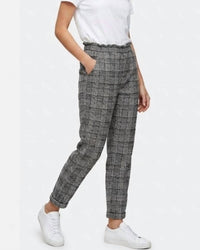 Eternelle - Crinkle Plaid Pull-on Pant