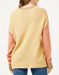 Hayden La - Color Block Waffle Knit Sweater