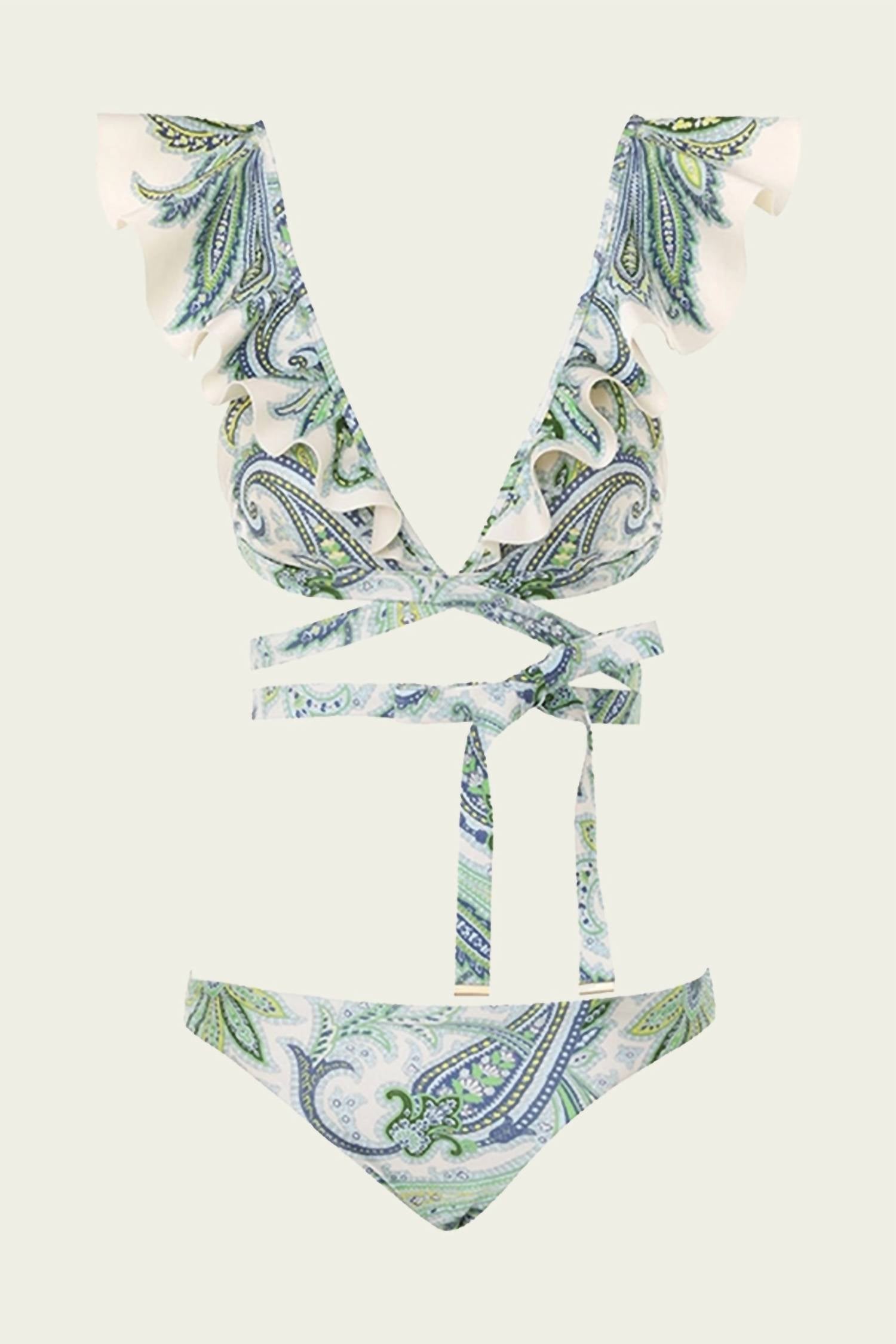 Zimmermann - Ottie Wrap Ruffle Bikini Set