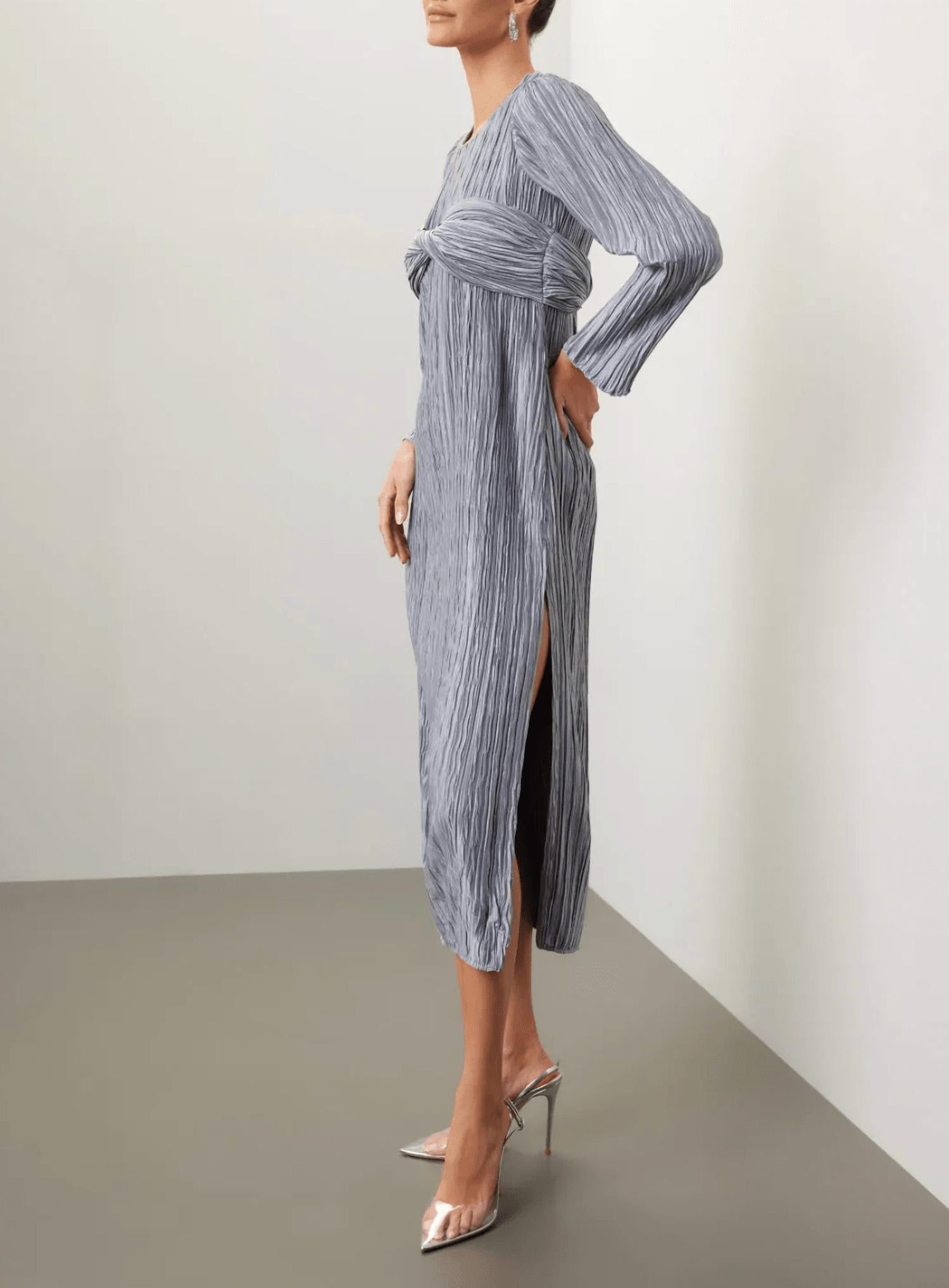 Marina Moscone - Twist Front Midi Dress