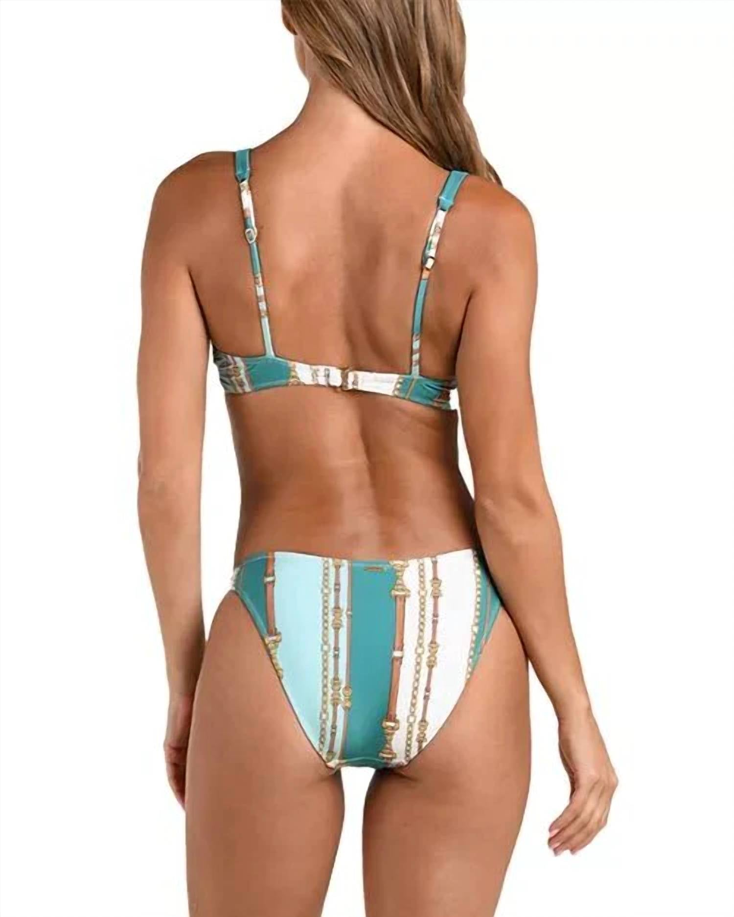 L'Agence - Nicole Belt Stripe Classic Bikini Bottom