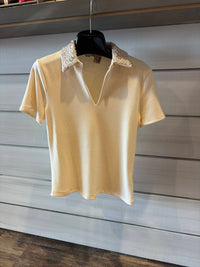 Design History - Women's Short Sleeve Embellished Collar