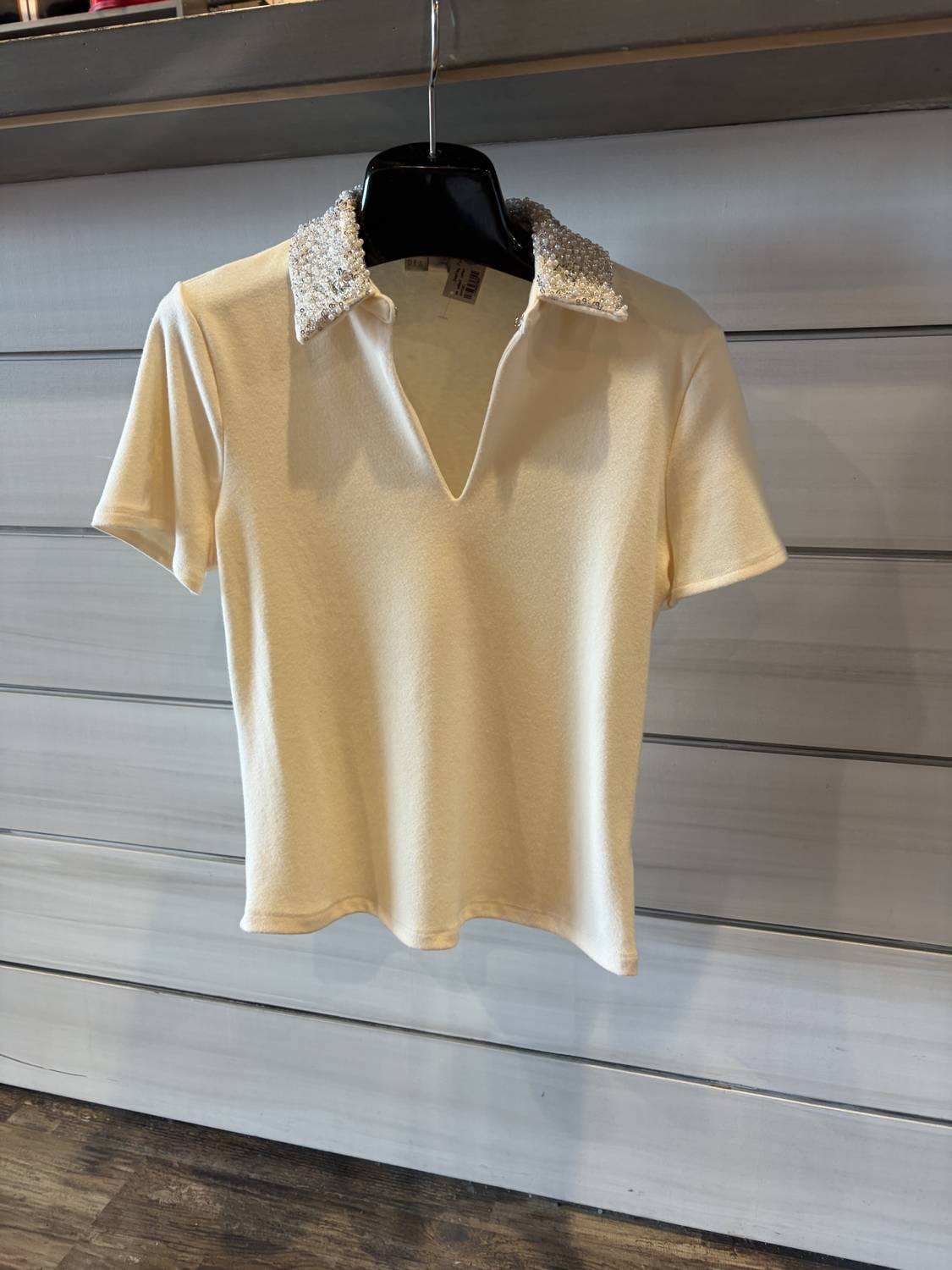 Design History - Women's Short Sleeve Embellished Collar