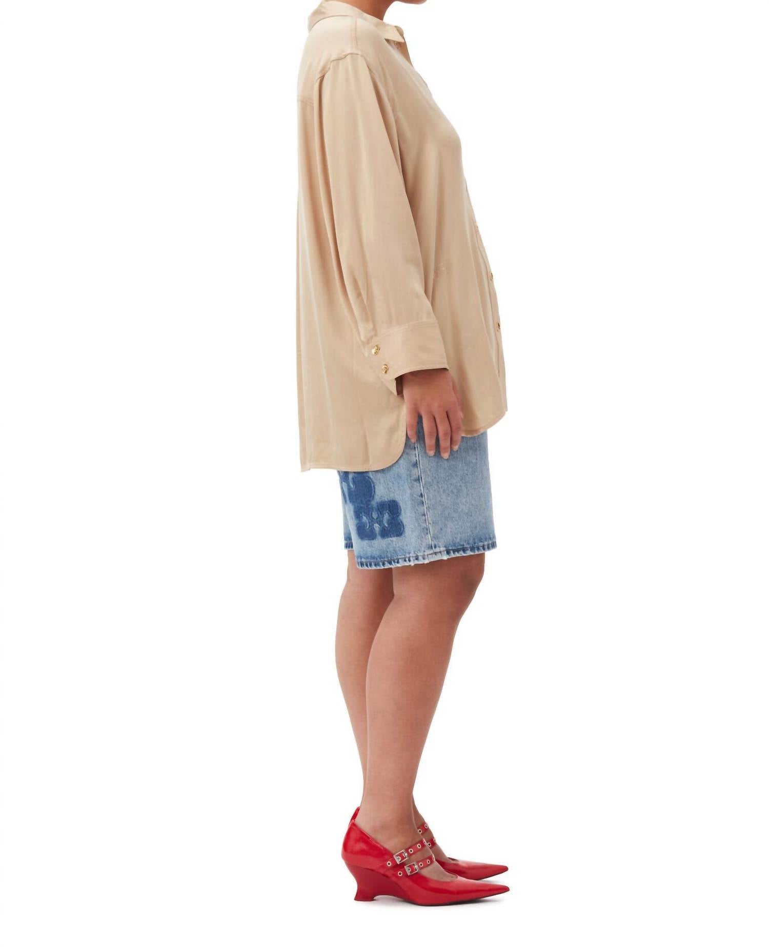 Ganni - Washed Satin Shirt