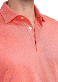SOUTHERN TIDE Driver Pineapple Paradise Printed Polo in sunset coral - men's shirt - alternate view