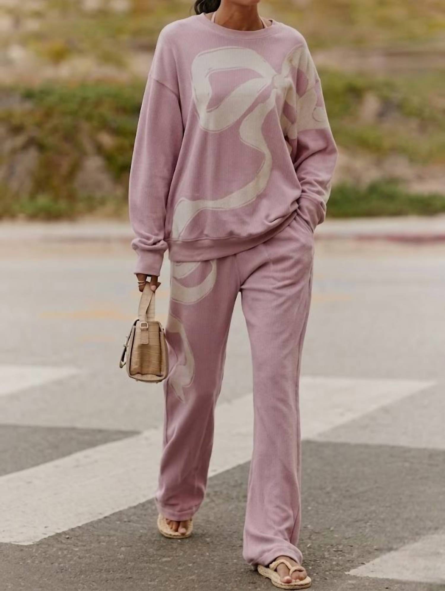 Loveshackfancy - Elma Lace Bow Sweatpants
