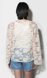 Greylin - Zaylee Sheer Embroidery Lace Cardigan