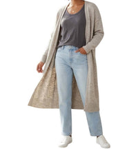Things Between Long Open Front Cardigan in heather stone - women's cardigan