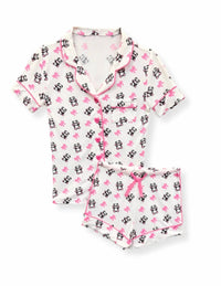 Katie J Nyc - Girls Panda Print Lynn Short Pajama Set