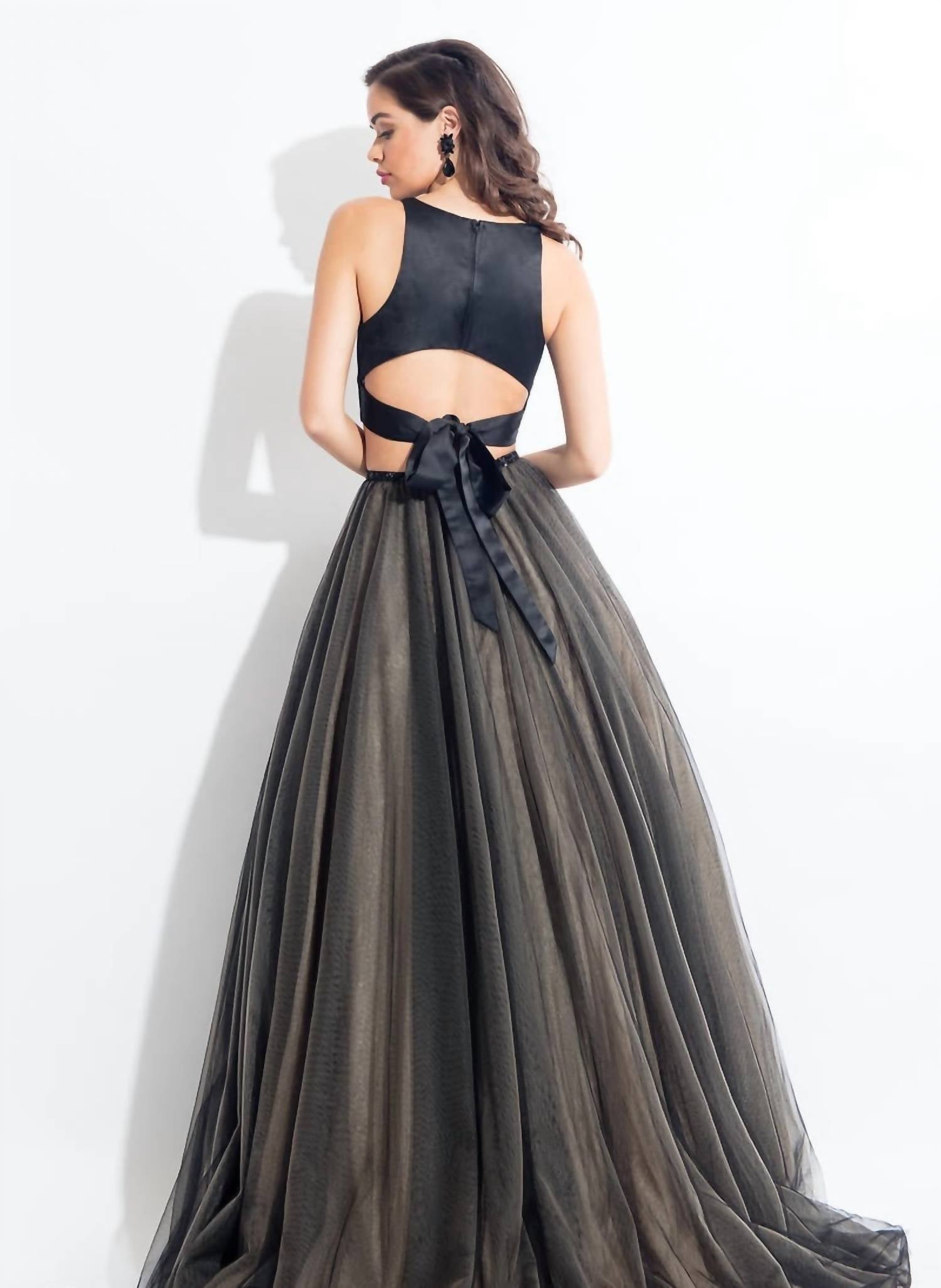 Rachel Allan - Two-piece Matte Satin And Tulle Ball Gown