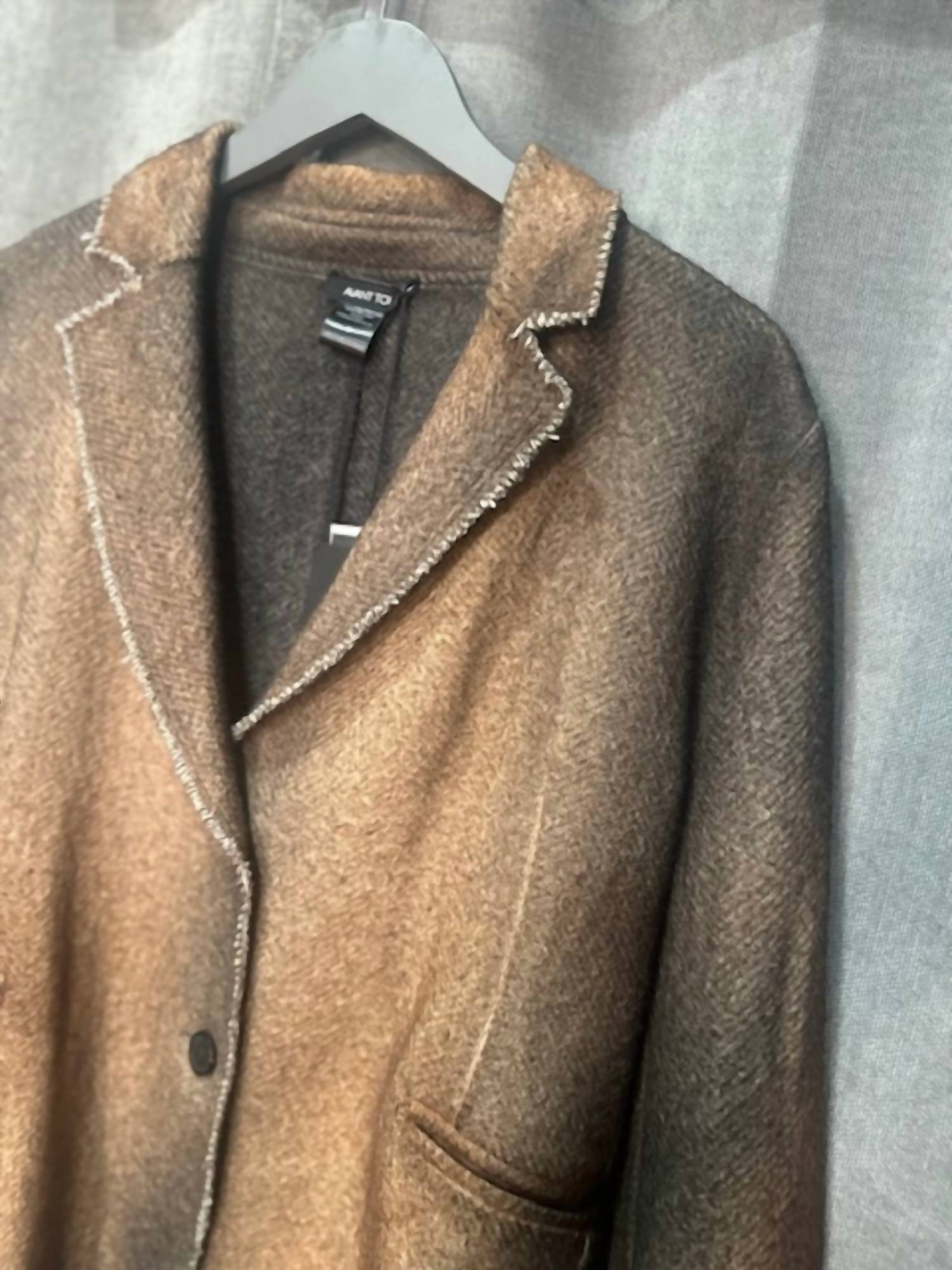 Avant Toi Women's Hand Painted Wool Blazer in antelope - women's jacket - detail view