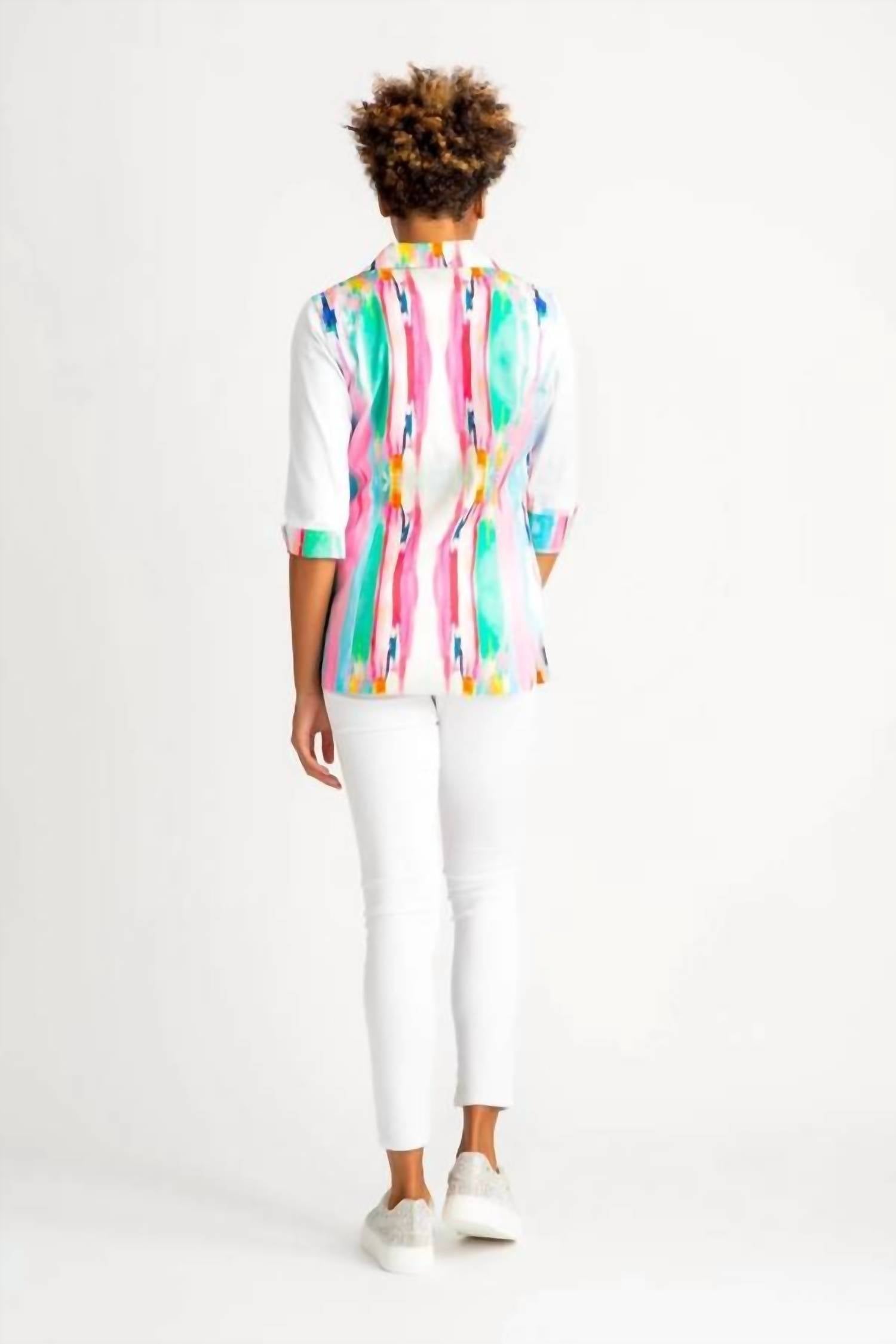 Berek - Vertical Vest Colorful Rainbow Pastel Blouse