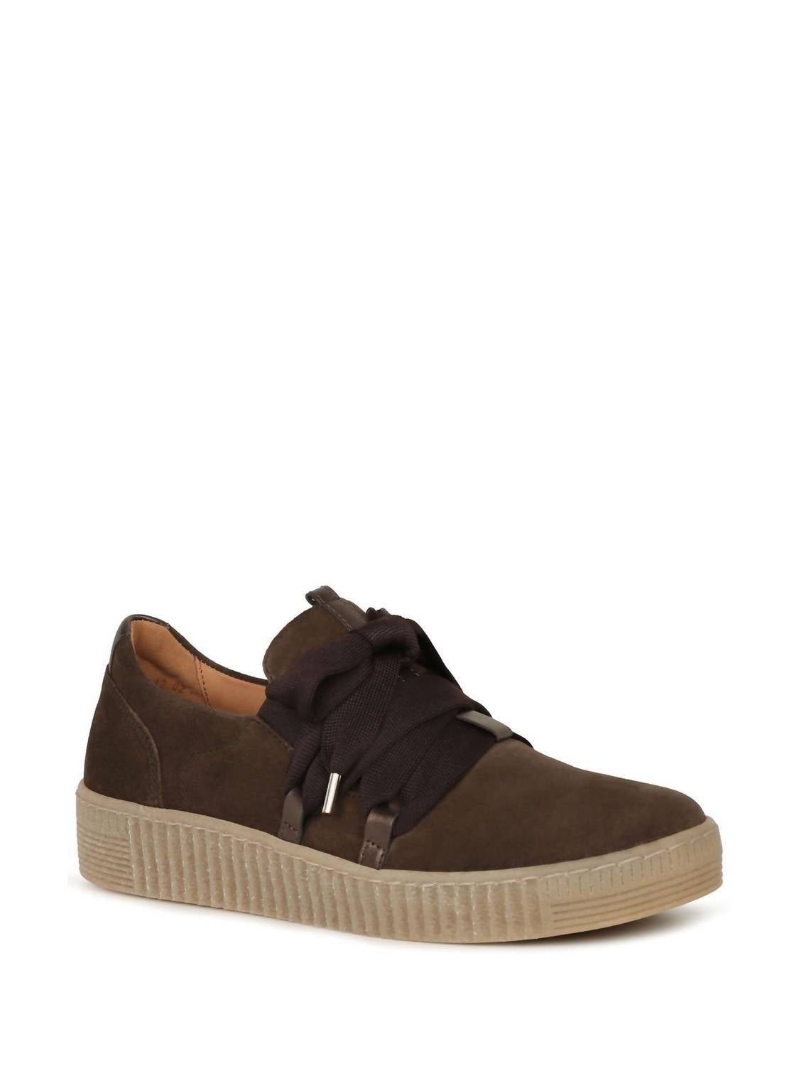 GABOR Women's Bow Suede Sneaker in brown - women's sneaker - alternate view
