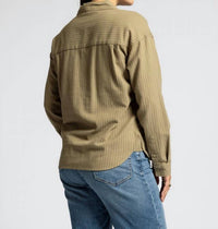 Thread & Supply Vermont Button Down Shirt in elmwood tonal - women's shirt - detail view