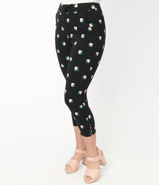 Unique Vintage - Strawberry Print Darienne Capris