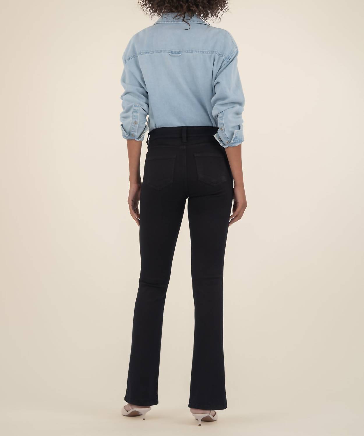 KUT FROM THE KLOTH Natalie High Rise Bootcut Jean in black - women's jeans - detail view