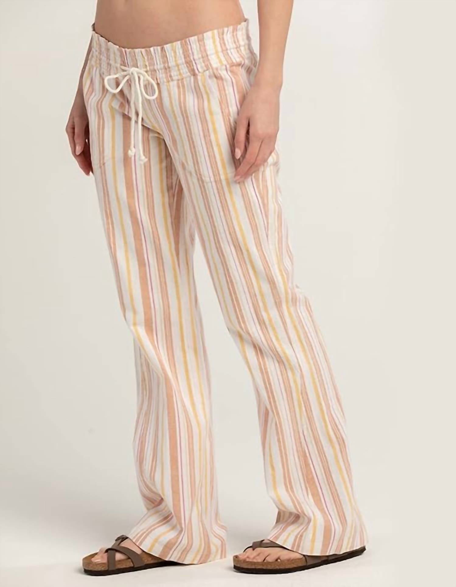 Roxy - Oceanside Flared Yarn-dyed Pants