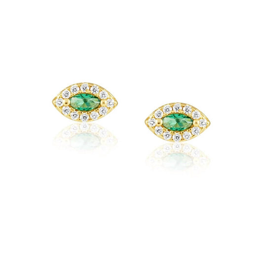 Sahira - Women's Alma Evil Eye Studs Earrings