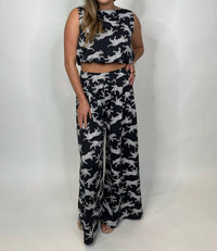 Kld. Signature - Animal Print Bubble Hem Crop Top
