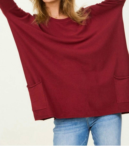 Tea N Rose - Brynn Long Sleeve Batwing Sweater