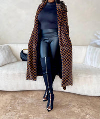 Privy - Come See Me Faux Fur Checkered Coat