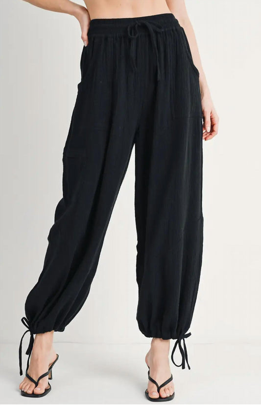 Bluivy - Gauzy Harem Drawstring Pants