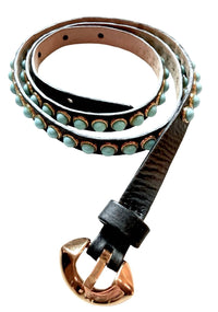 Hyde Collection - Women's Turquiose Studded Belt