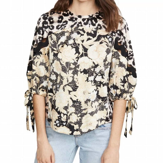 Rebecca Taylor - LONGSLEEVE GOLD LEAF TOP