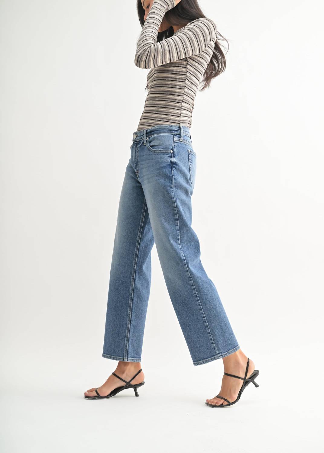 Just Black Denim - Mid Rise Stretch Boyfriend Jeans