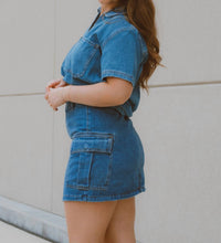 WISHLIST Darlin Cargo Mini Denim Skirt in blue - women's skirt - view 4