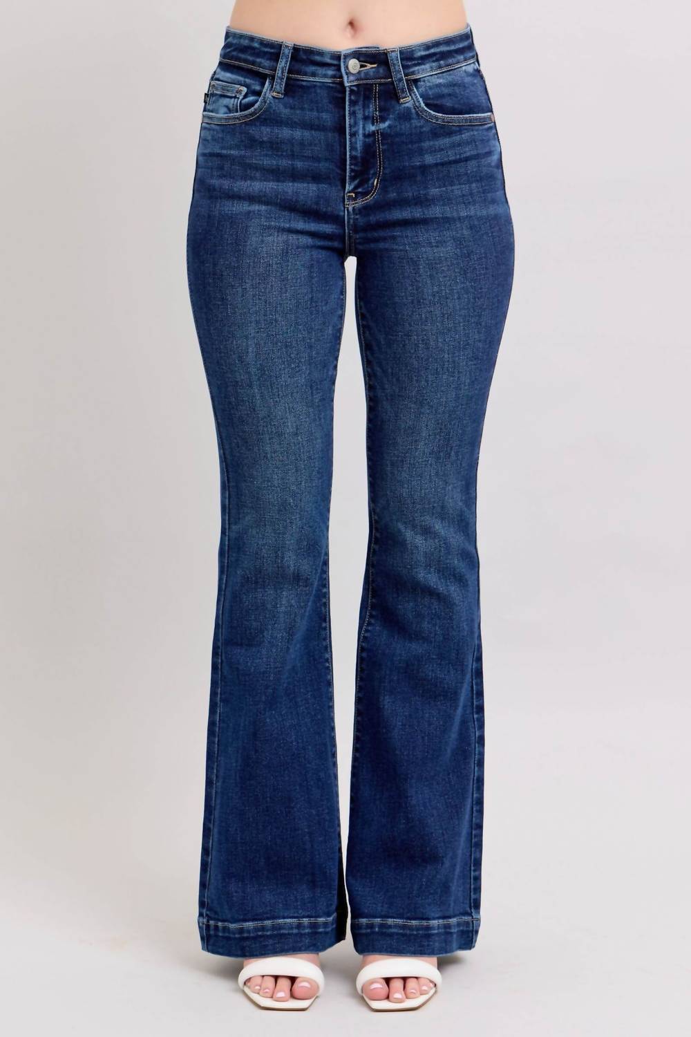 Judy Blue Urban Chic High Waist Flare Trousers in blue - women's jeans