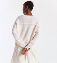 Brodie Cashmere - Paula Pom Sleeve Crew Sweater