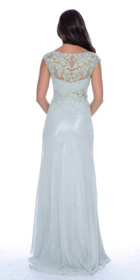 Decode 1.8 - Chiffon Fitted Gown With Illusion Neckline