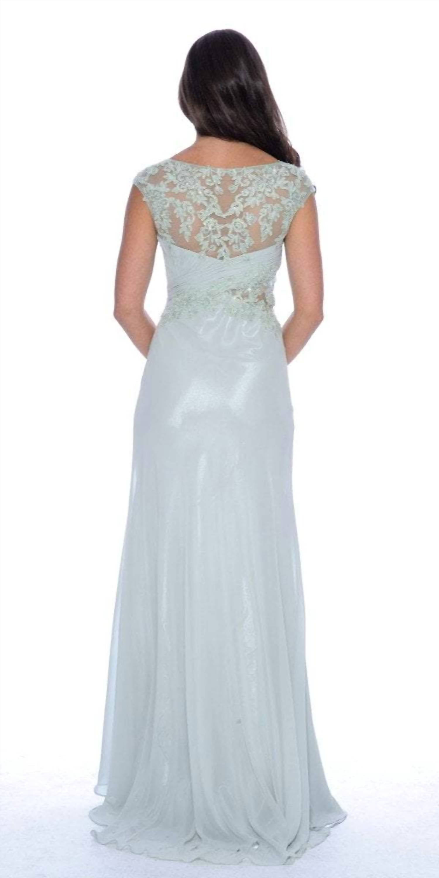 Decode 1.8 - Chiffon Fitted Gown With Illusion Neckline