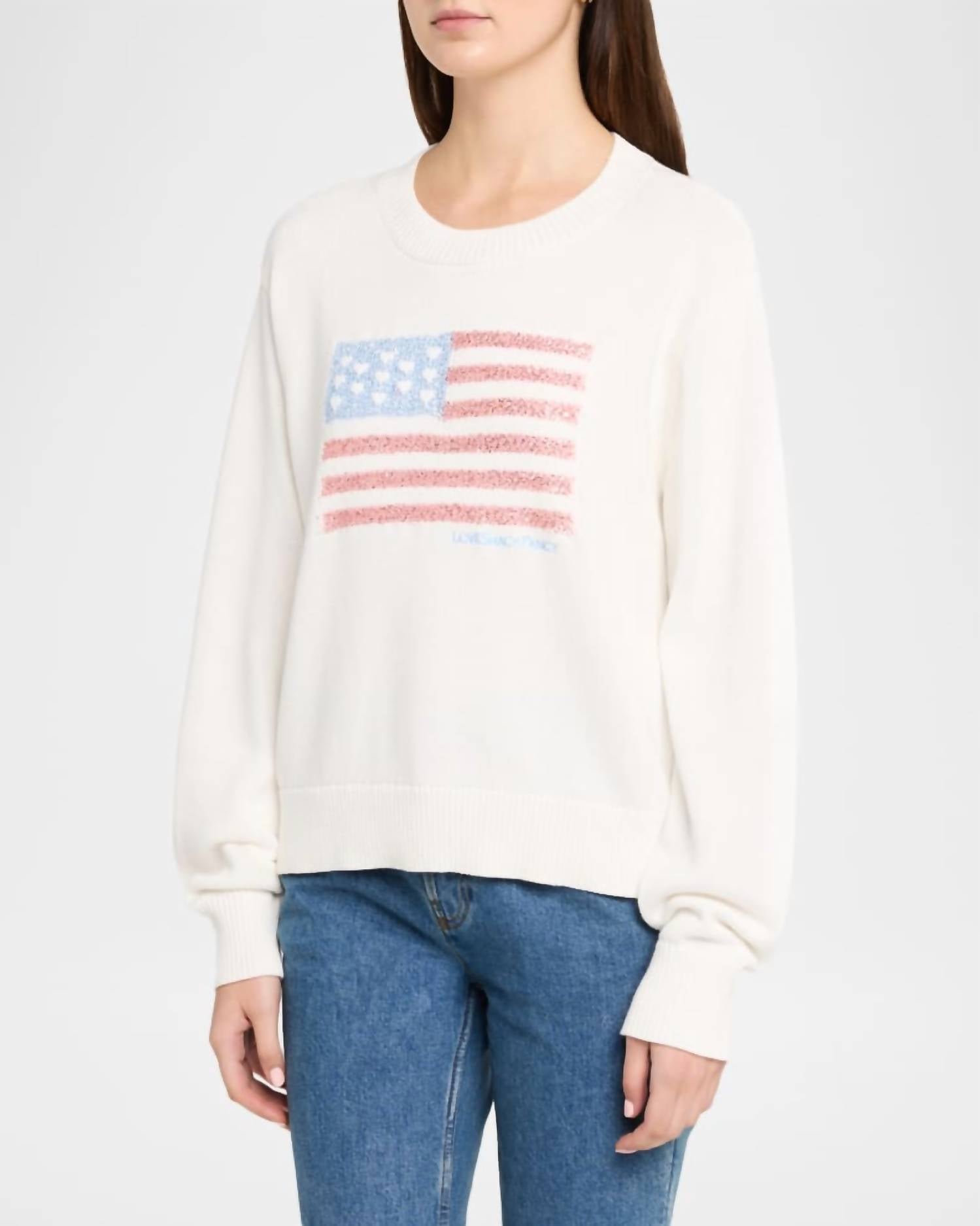 Loveshackfancy - Ty Flag Cotton Pullover Sweater