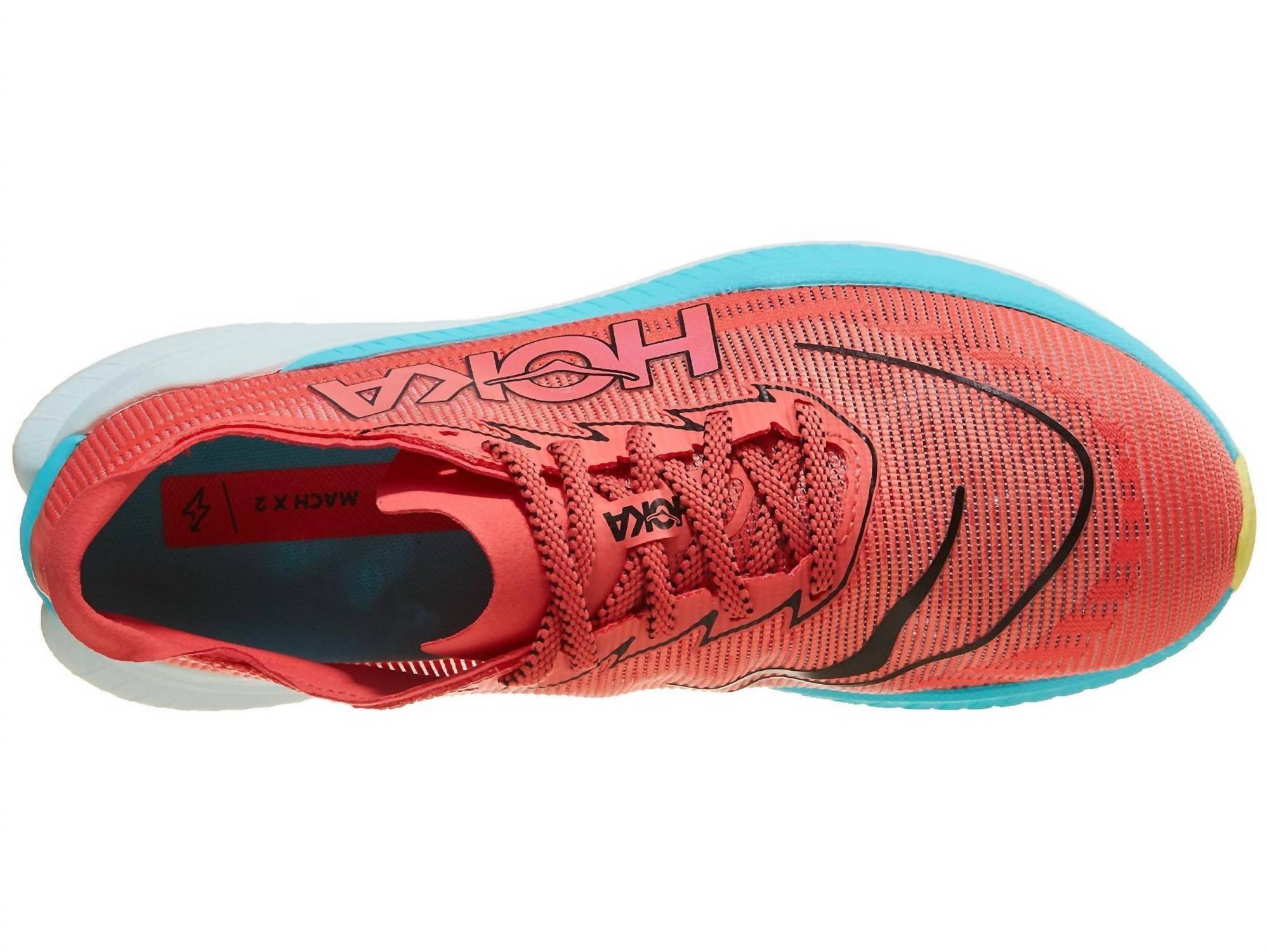 Hoka Men's Mach X 2 Running Shoes in grapefruit electric coral - men's shoe - view 4