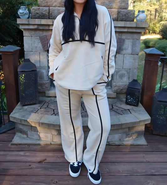 Act Pretty - Long Sleeve Fleece Zip Up with Lounge Pants