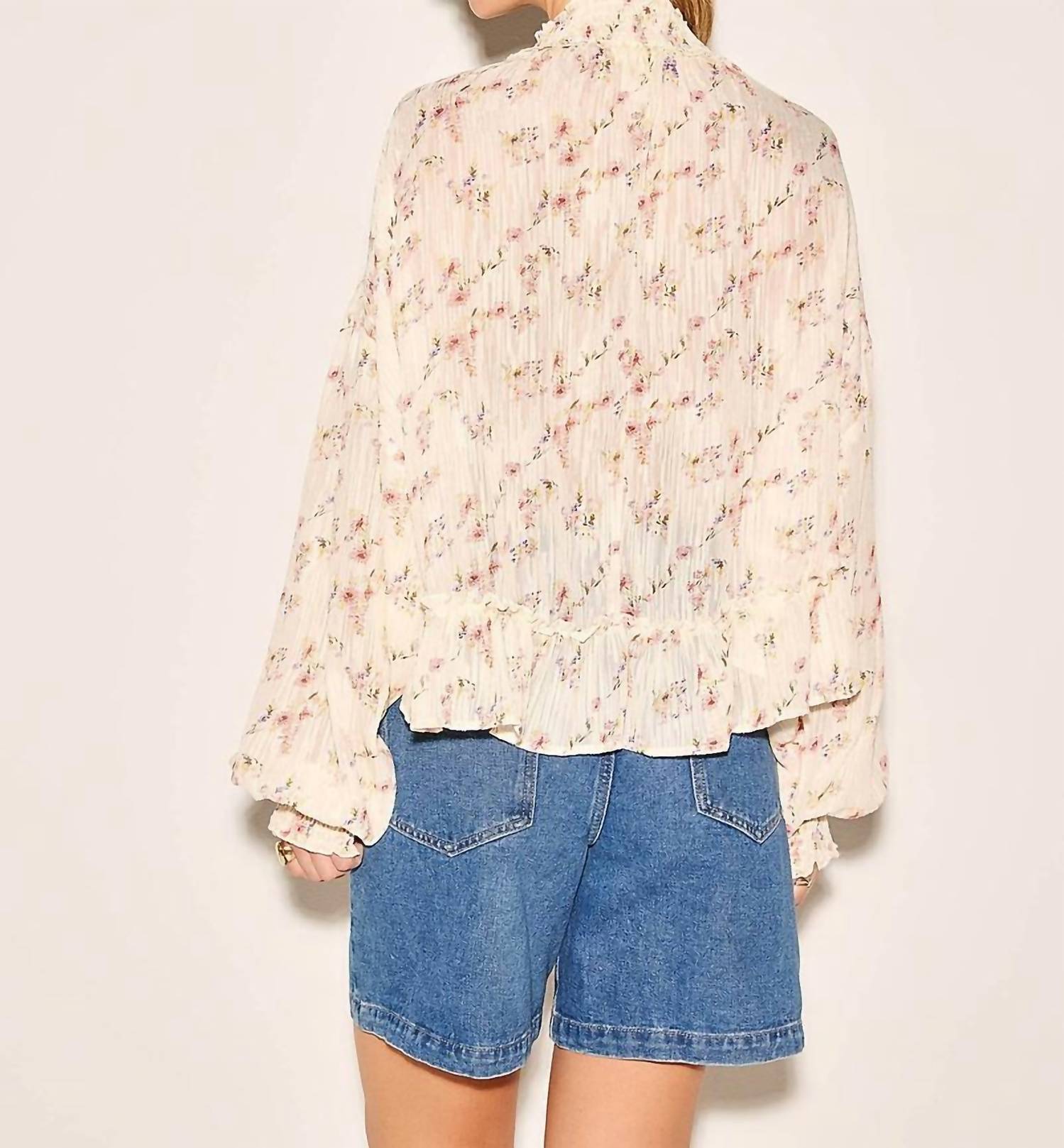By Together - Airy Floral Ruffle Blouse