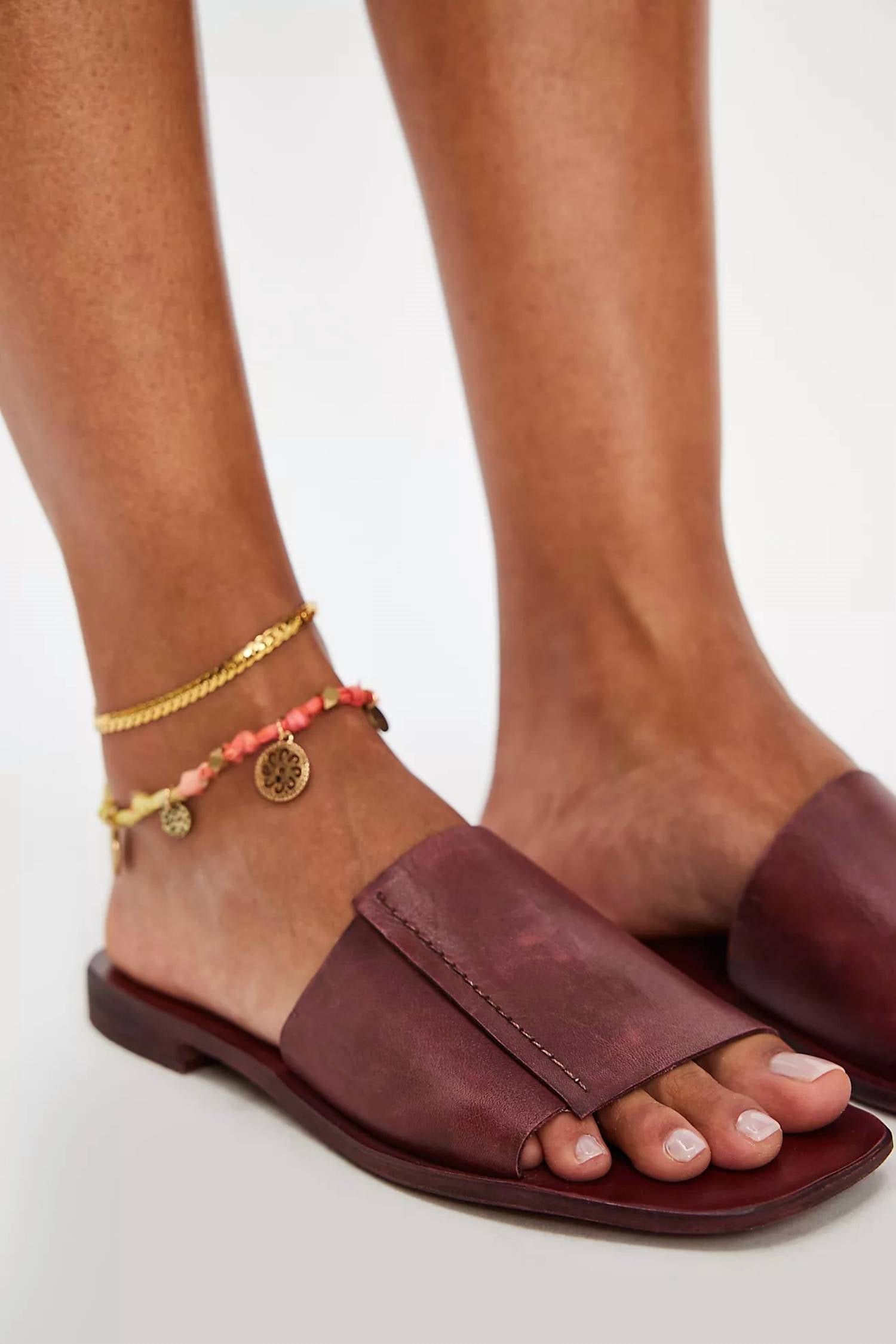 Free People Women's Verona Slide Sandals in cherry cola - women's sandal