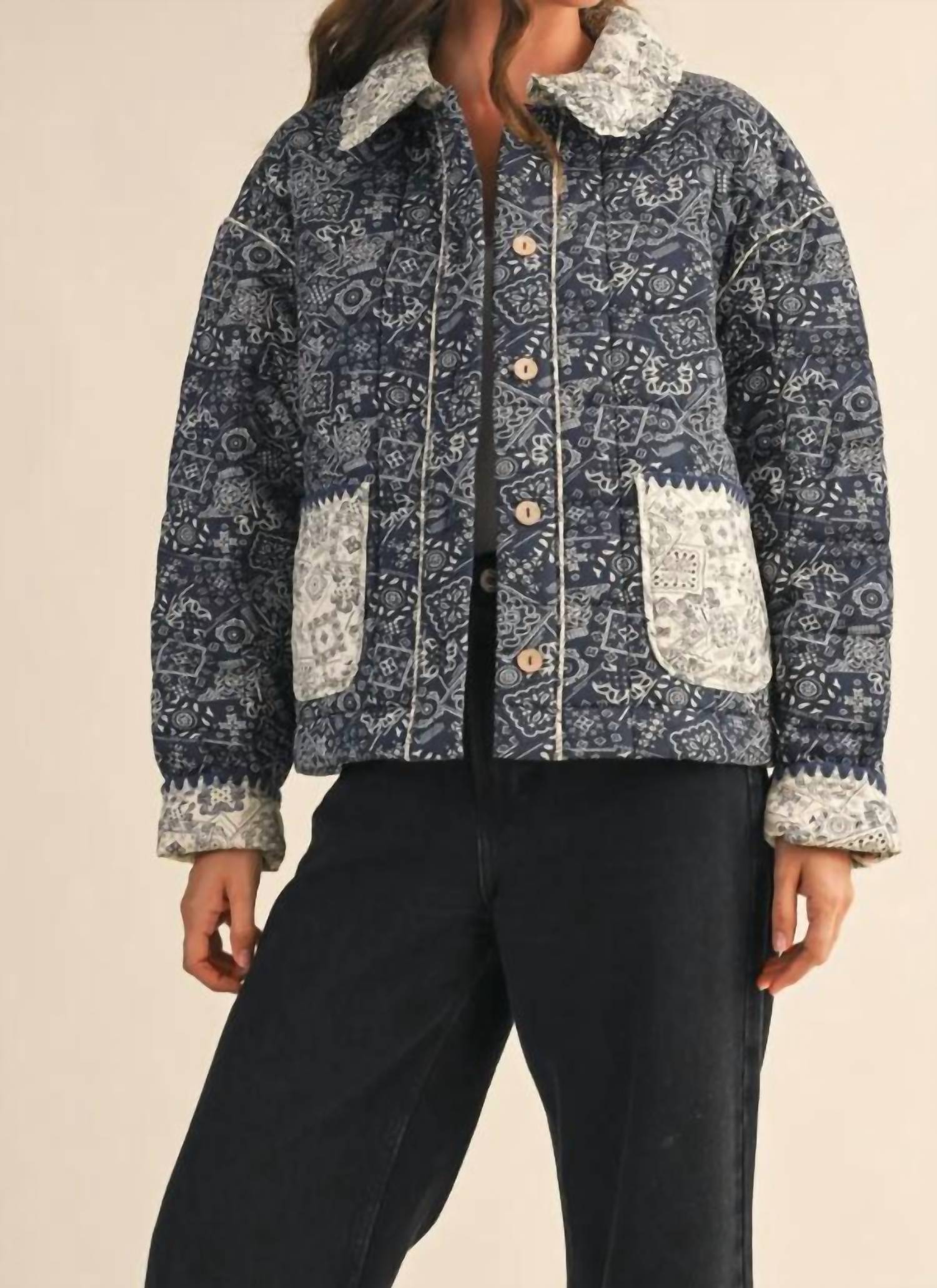 Mint - Bandana Quilted Jacket