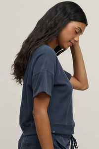 Barefoot Dreams - Brushed Fleece Short Sleeve Dropped Shoulder Pullover Top