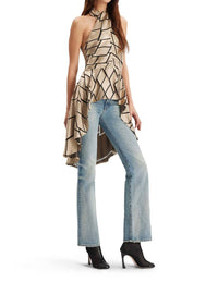 Theo The Label - Theia Retro Burnout Hi Low Halter Top